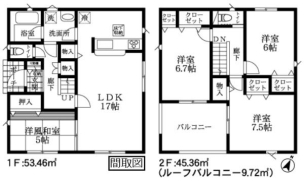 クレイドルガーデン　久喜市栗橋東第１５　全１４棟　１４号棟