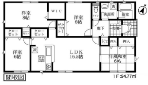 クレイドルガーデン　幸手市下川崎第８　全４棟　１号棟