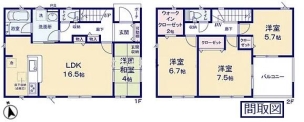 クレイドルガーデン　古河市諸川第７　全４棟　３号棟